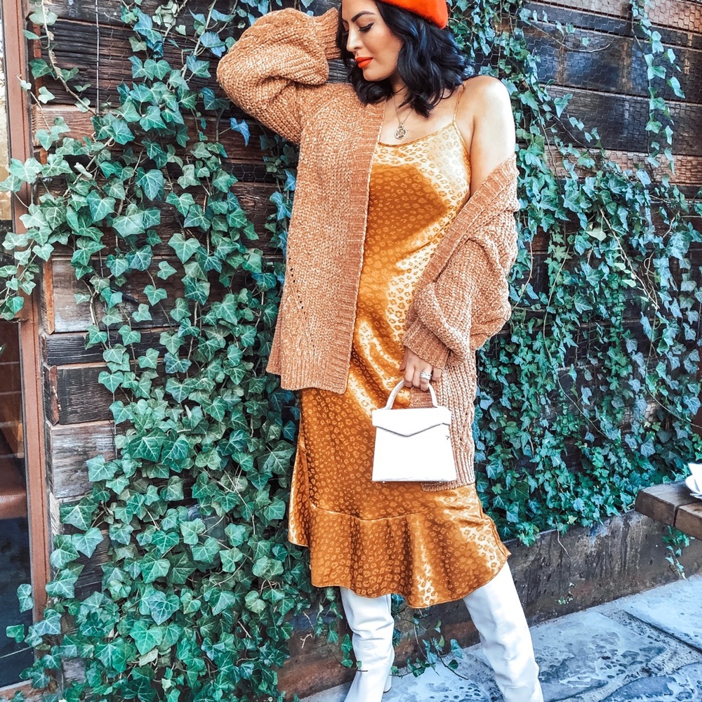 Silk midi dress